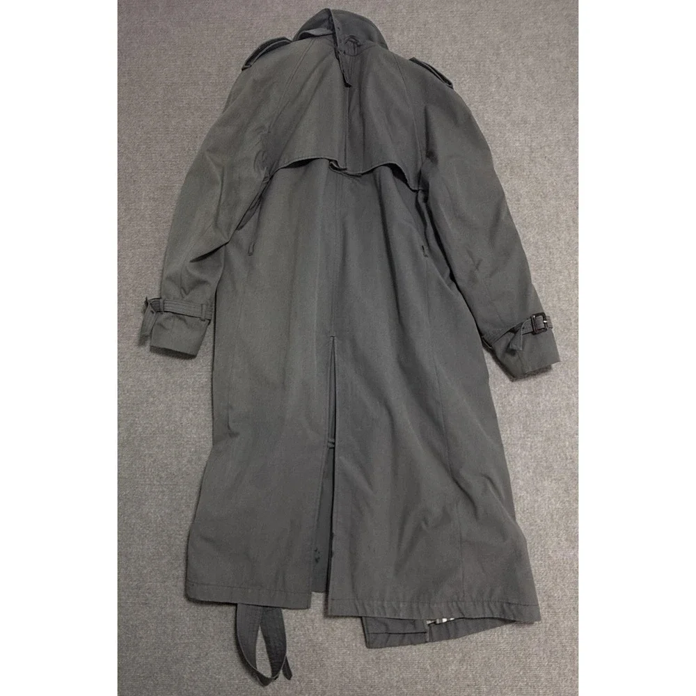 Vintage Bradley Jons Trench Coat Mens 40 Gray Belted Wool‎ Liner Rain Classic